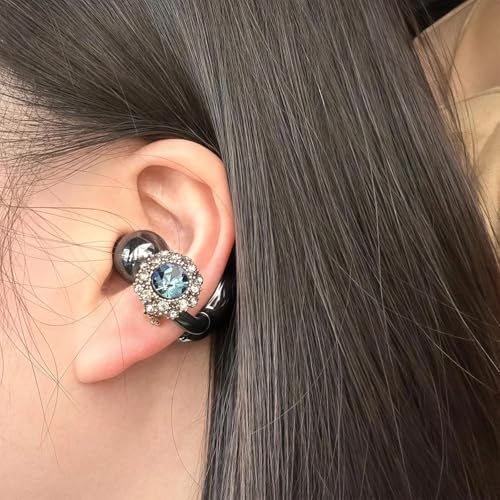 Sapphire Rhinestone for Clip on Earbuds Open Ear Accessories, Elegant Zirconia Decorative Earphone Accessories, Removable Exquisite DIY Decoration2