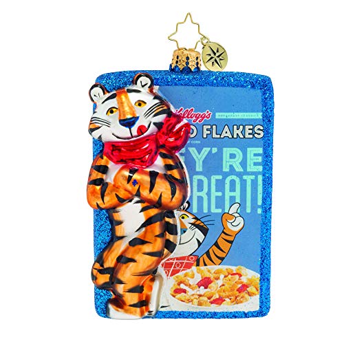 Christopher Radko Hand-Crafted European Glass Christmas Decorative Figural Ornament, Frosted Flakes, They're GRRRREAT!