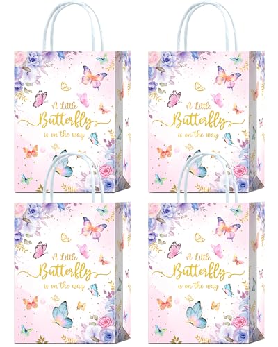 YanZonic 16 Pcs Butterfly Theme Baby Shower Decorations Goodie Ba...