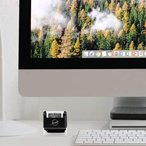 Miseyo Identity Theft Protection Roller Stamp Set - Black (3 Refill Ink Included) #TOP5