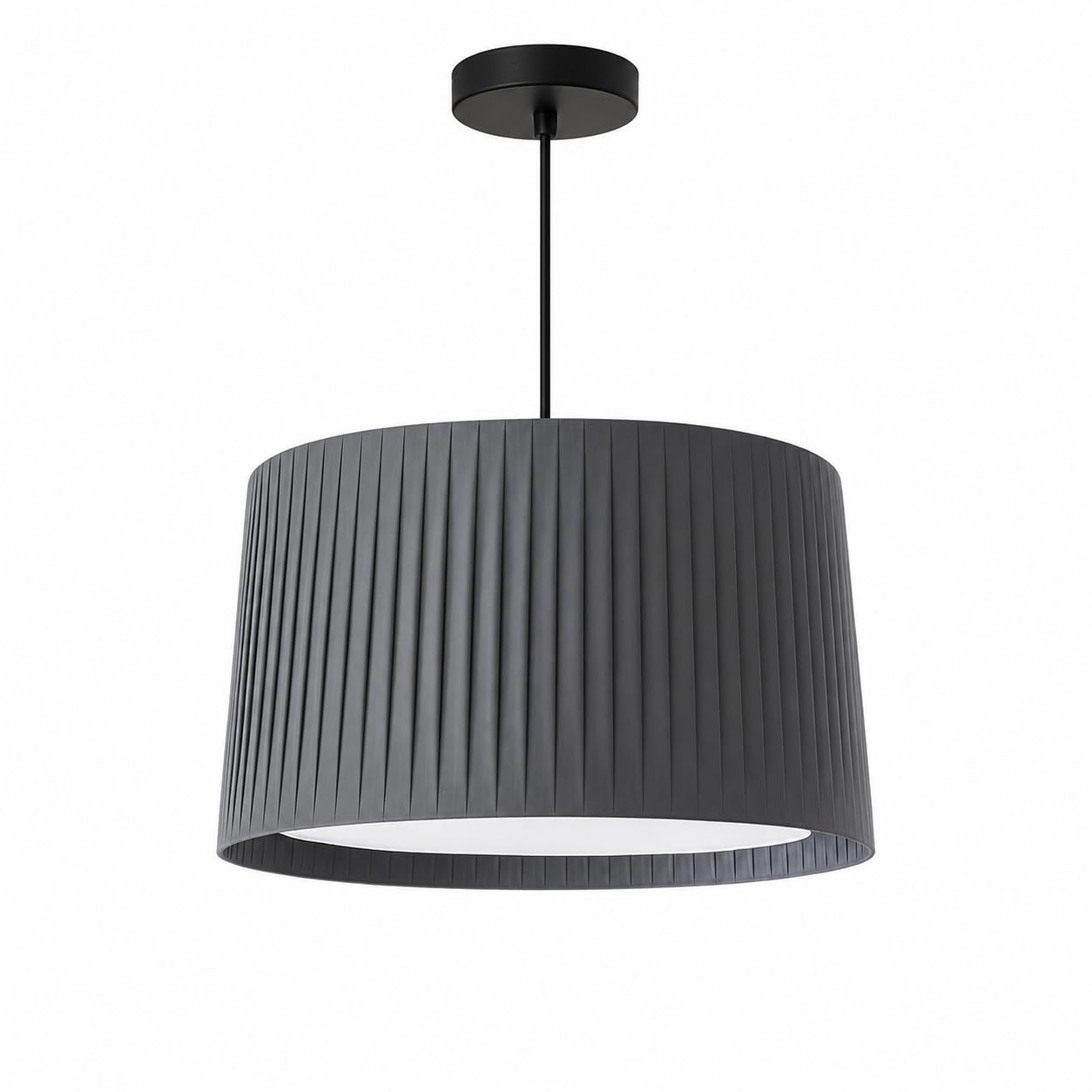 BARCELONA LED Pendelleuchte PLIÉ E27 Stoffschirm Grau | Plissierter Stoffschirm, Ø70cm, Höhenverstellbares Kabel, Max.40W, IP20, Innenbereich, Wohn- & Esszimmer