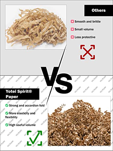 YOTEI SPIRIT® 10 kg Rozdrobniony papier pakowy do napełniania - wióry papierowe do pakowania prezentów, koszy, pudełek i opakowań – materiał opakowaniowy do ochrony i dekoracji (kraft, 10 kg)