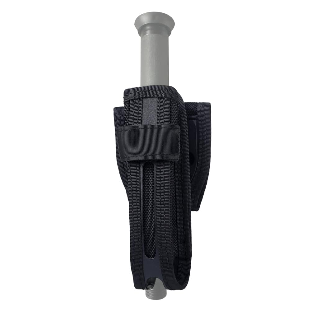 MiOYOOW Porta Manganello, Baton Pouch Telescopico per Torcia Elettrica Girevole a 360°, Sgancio Rapido, Fondine per Bastone Portatile per Caccia, Campeggio, Pesca