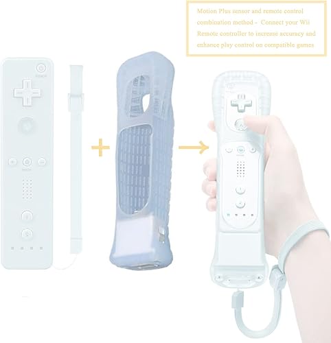 Miniatura 3 de DTOL DT20182035 para Nintendo Wii Motion Plus - Controlador de sensor de movimiento remoto externo Wii U Motion Plus blanco 1 unidad