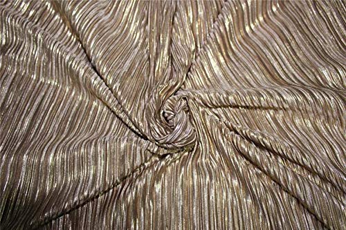 Tissu Lurex plissé de haute qualité TheFabricFactory marron 147,9 cm FF1