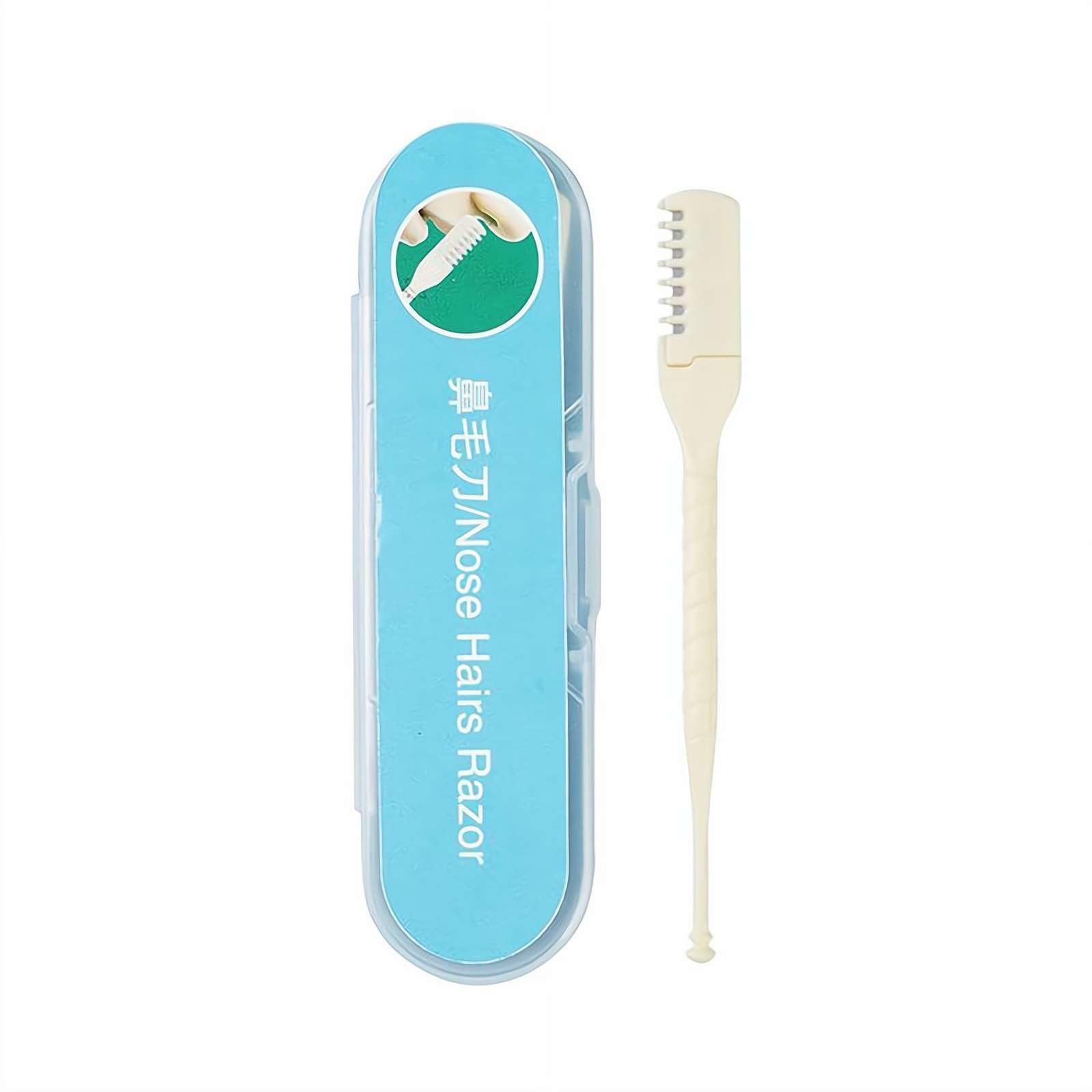 Manual Nose Hair Trimmer - Rotating Nasal Hair Razor Cutter with Ear Picker for Women and Men -