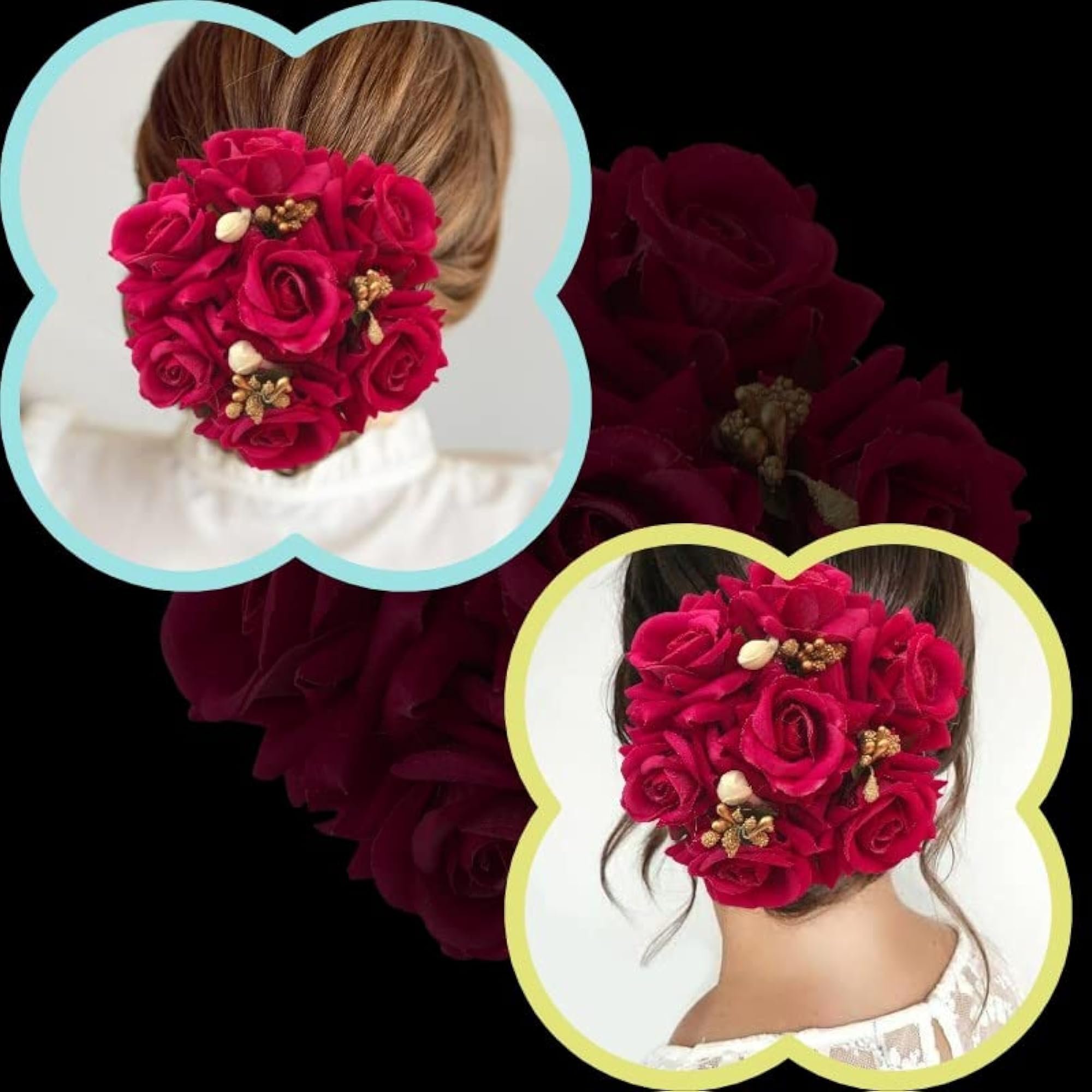 Women's Handmade Floral Bun Decoration for Weddings