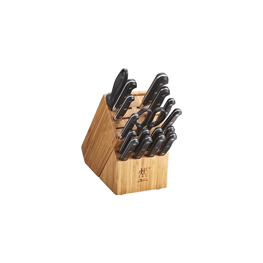 ZWILLING-Professional-S-18-pc-Kitchen-Knife-Set-with-Block-Chefs-Knife-Serrated-Utility-Knife-Black ZWILLING Professional S 18-Piece Razor-Sharp German Block Knife Set, Made in Company-Owned German Factory with Special Formula Steel perfected for almost 300 Years, Dishwasher Safe