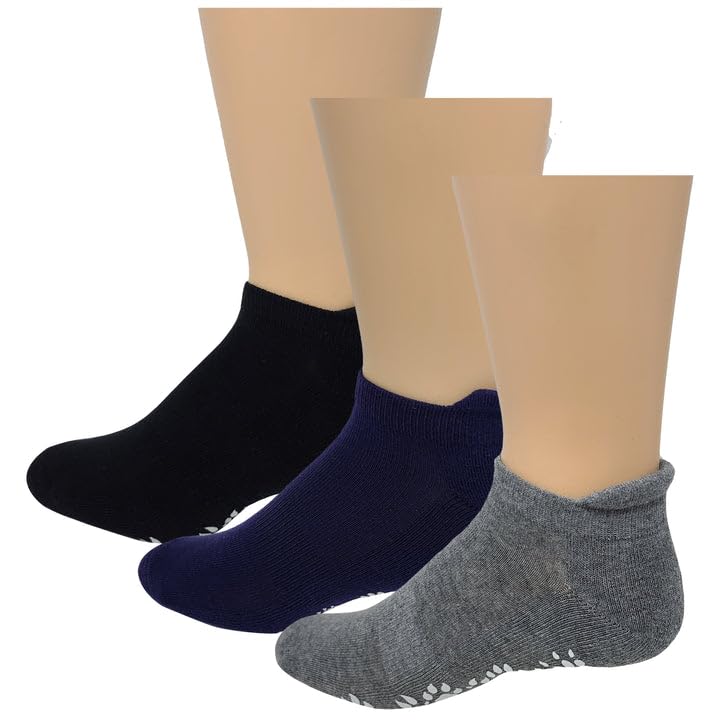 Image of Different Touch Unisex Non-Slip Yoga Socks Pilates Ballet Barre Cushion Socks with Grips 3 Pairs