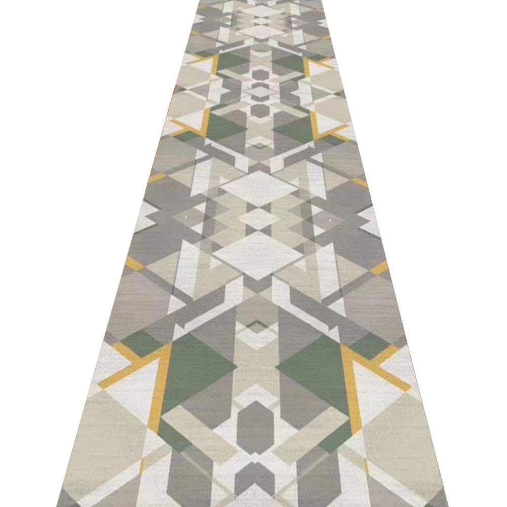 Alfombras de pasillo largo a medida ZRUYI con diseño geométrico gris
