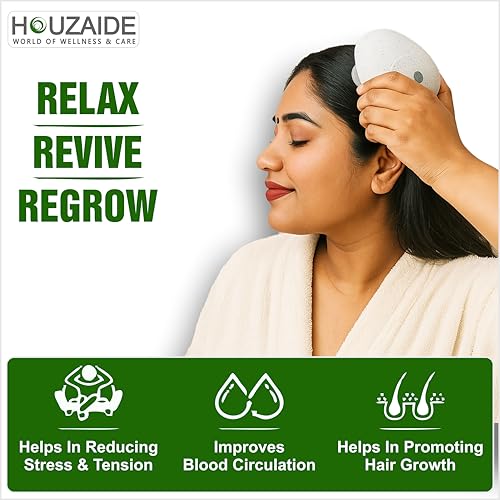 Image of HOUZAIDE Smart Scalp Massager Sparsh for Hair Growth | Help in Hair Fall and Dandruff Control |Holi gift options