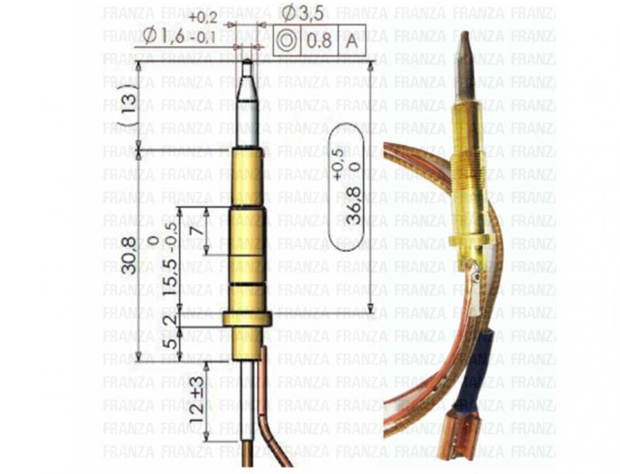 Termocoppia Per Piano Cottura A Gas FRANKE - Modello H 4776 Per Tripla Corona - Foto 6