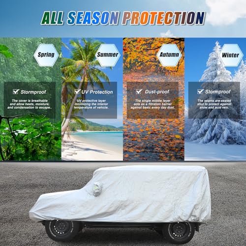 Image of for Ineos Grenadier Exclusive Car Cover All Weather Waterproof, Universal in All Seasons Snowproof Rainproof Premium Car Cover Compatible with Ineos Grenadier 2020-2024(White)