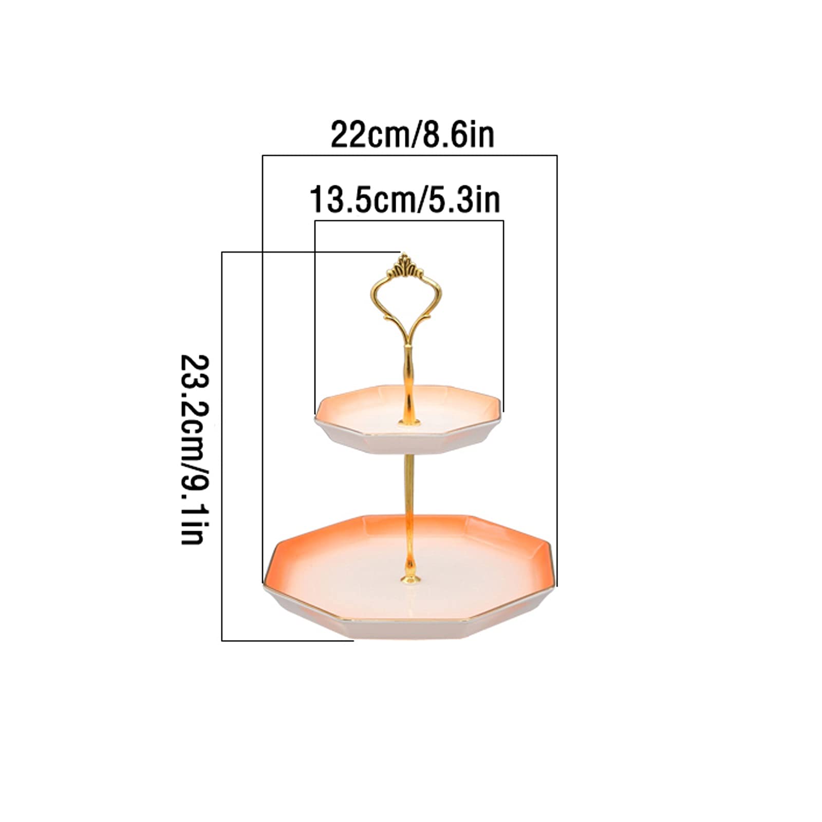 Alzatina per Dolci Torta in Ceramica a Due Livelli Stand Elegante Dessert Tavolo Dessert Staccabile Cupcake Stand Multi-Color Wedding Party Pasticcy Porcing Tray Alzata per Torta