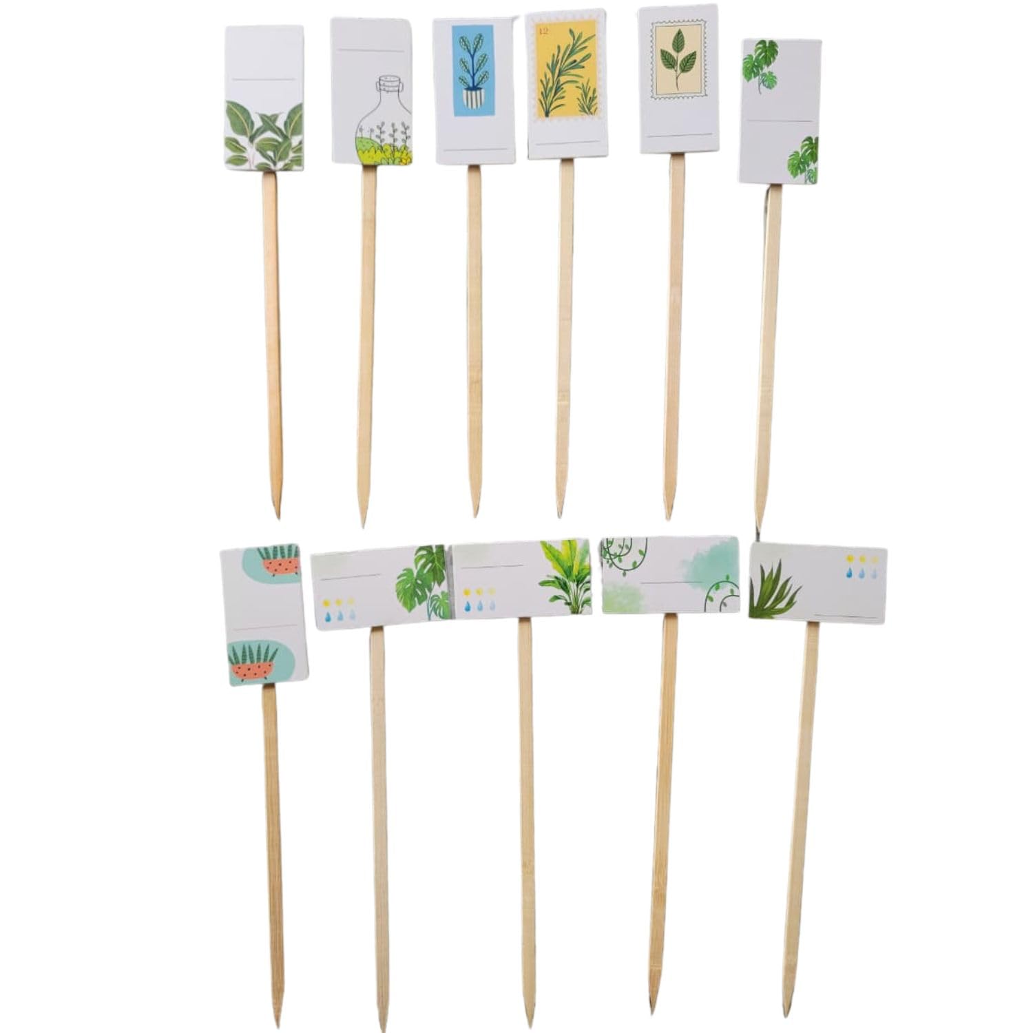 Plant Name Tags for Indoor Garden, Plant Tags for Labelling, Wooden Plant Markers for Greenhouse Management, Set of 5 Garden Markers for Plant Identification (Large Plant Tags (4pcs))-image-46