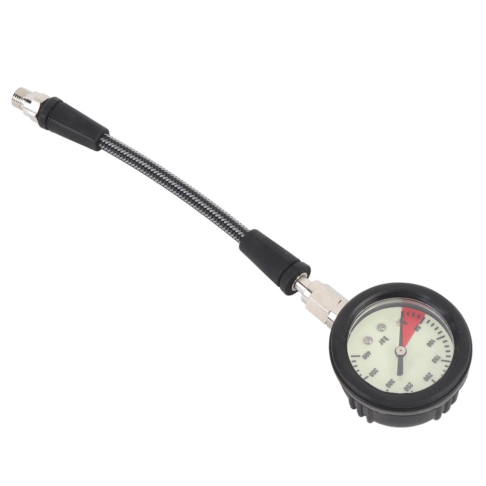 Manómetro de Buceo, Manómetro Sumergible Luminoso Profesional, Mini SPG de Buceo con Manguera de Alta Presión para Regulador BCD Buceo Submarino (15CM)