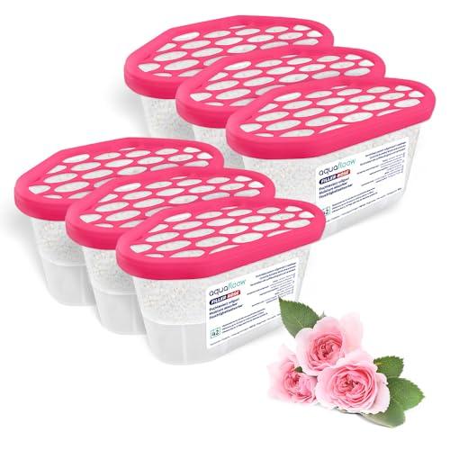 Aquafloow Déshumidificateur 400 ml, Réduit l'humidité de l'air, 6 Pièces ROSE | Neutraliseur d'odeurs, Absorbeur d'humidité pour Cuisine, Placard, Salle...