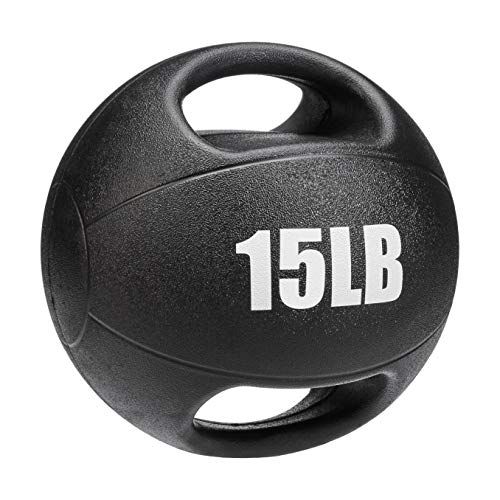 Amazon Basics Medicine Ball with Handles, 15-Pound