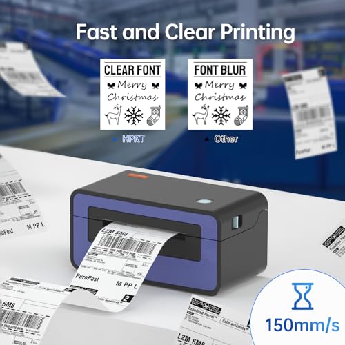 Image of HPRT Shipping Label Printer Thermal Printer 4x6, Barcode Printer for Shipping Packages, 150mm /s High-Speed Thermal Printer for Windows & MAC, Compatible with India Post DHL，Amazon