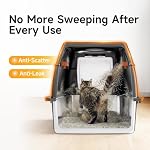 Extra Large Stainless Steel Litter Box with Lid, High Sided Enclosed Metal Cat Litter Pan, Dog Proof Front Entry Top Exit, Odor Control Easy Clean Leak Proof, Includes Scoop & Step, Black - Image 3