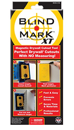 Calculated Industries 8105 Blind Mark Drywall Electrical Box Cutout Tool – Powerful Rare-Earth Magnetic Targets (3) and Locator Kit