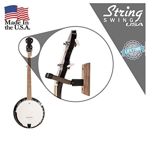 Banjo Hanger Wooden Wall Holder Black Walnut Hardwood String Swing Cc01B-Bw - Image 5