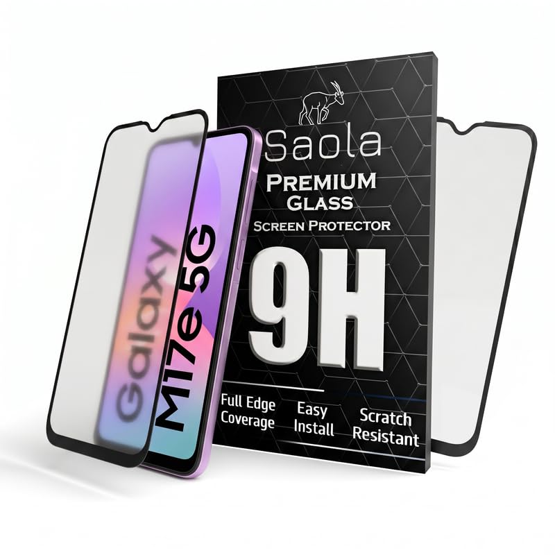 Image of Saola HD Matte Tempered Glass With 18H Hardness For Samsung Galaxy M17e 5G (Pack Of 2) with Hassle-less Installation Kit. Full screen Coverage. 6.7 inch