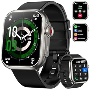 Smart Watch for Men Women, 1.85″ HD Fitness Tracker (Answer/Make Call), 1000 mAh Battery, 120+ Sport Modes, 24/7 Heart Rate/Sleep Monitor Fitness Watch, IP68 Waterproof, Smartwatch for Android/iPhone