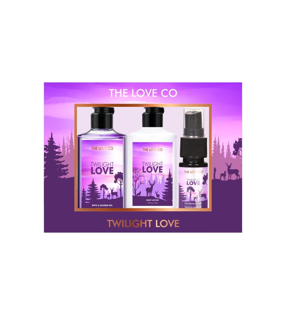 THE LOVE CO Twilight Love Gift Collection: Indulge in Shower Gel, Body Lotion & Body Spray | Opulent Bathing Experience | Ideal Birthday & Special Occasion Hamper | Gift Hamper For Women - 115ml