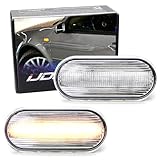 iJDMTOY Clear Lens Amber Full LED Front Side Marker Light Kit Compatible With Volkswagen MK4 Jetta GTI R32 Beetle etc., Powered by 15-SMD LED, Replace OEM Sidemarker Lamps