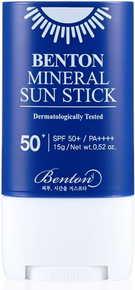 Mineral Sun Stick SPF50+/PA++++ 15g, UV Protection, No White Cast, Long Lasting, Skin Irritation Tested, Tested for Infant Use, Safe Korean Sunscreen, Soft & Smooth Finish, Face & Body Sun