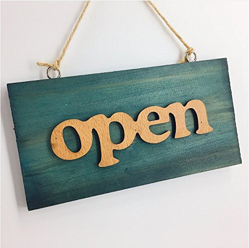 Do4U aperto chiuso in legno, colore: blu. Open