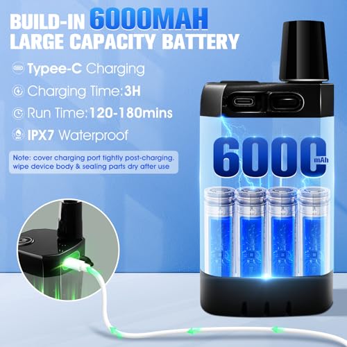 Ducha portátil con calentador de 2000W y batería recargable de 6000mAh miniatura 2