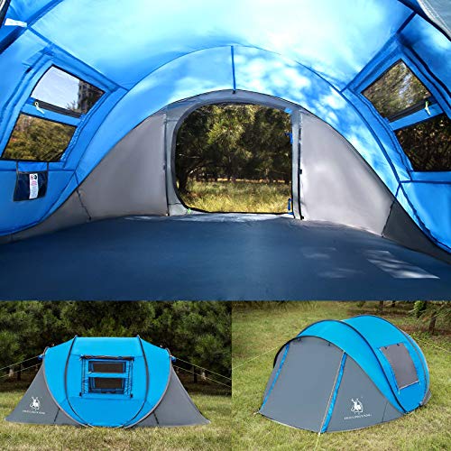 Carpa para 4 personas HUI LINGYANG Pop Up, impermeable, 9.5'x6.6'x52'', con 2 puertas miniatura 4