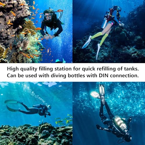 Adaptador para botella de buceo con conector hinchable DIN 400 Bar para PCP 4