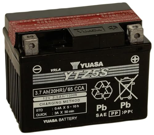 Yuasa YUAM62TZ5 YTZ5S-BS Maintenance Free YTZ High Performance AGM Battery with Acid pack
