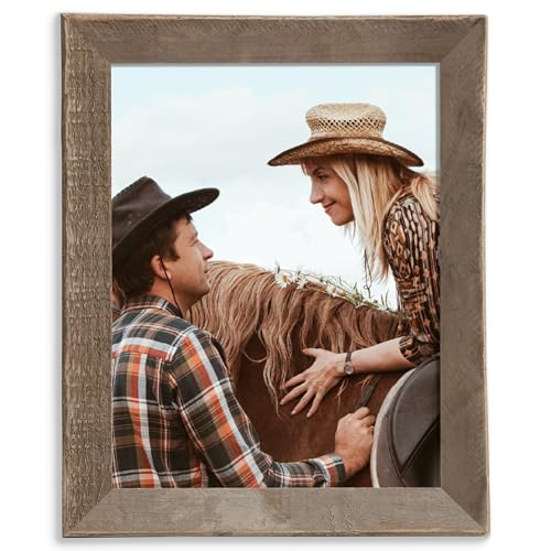 Rustic Reclaimed Wood Frame 11x14, Tempered Glass, Farmhouse Style Photo