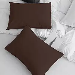 Par de Fronhas Premium na Cor Marrom, em Tecido Percal Flex 400 Fios-FS