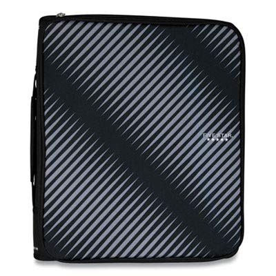 Image of Five Star Zipper Binder, 2 Inch 3-Ring Binder with Round Rings, 5-Tab Expanding File, 380 Sheet Capacity, Black (72536).