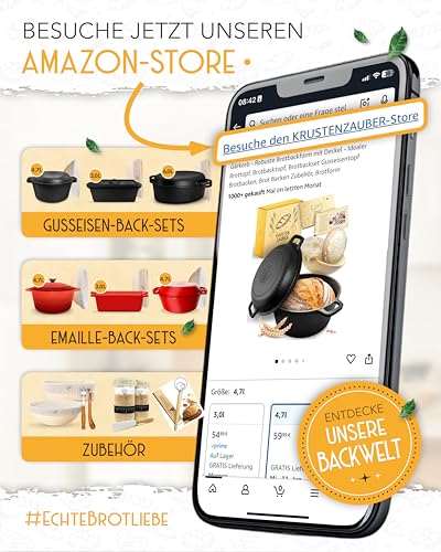 KRUSTENZAUBER Brotbackform mit Deckel im XXL-Set für selbstgebackenes Brot – Ansicht 8