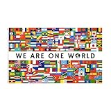 We Are One World Flag: Flags of All Nations - Double-Sided Vibrance for Events and Festivals - A Symbol of Global Unity and Togetherness! 3x5ft