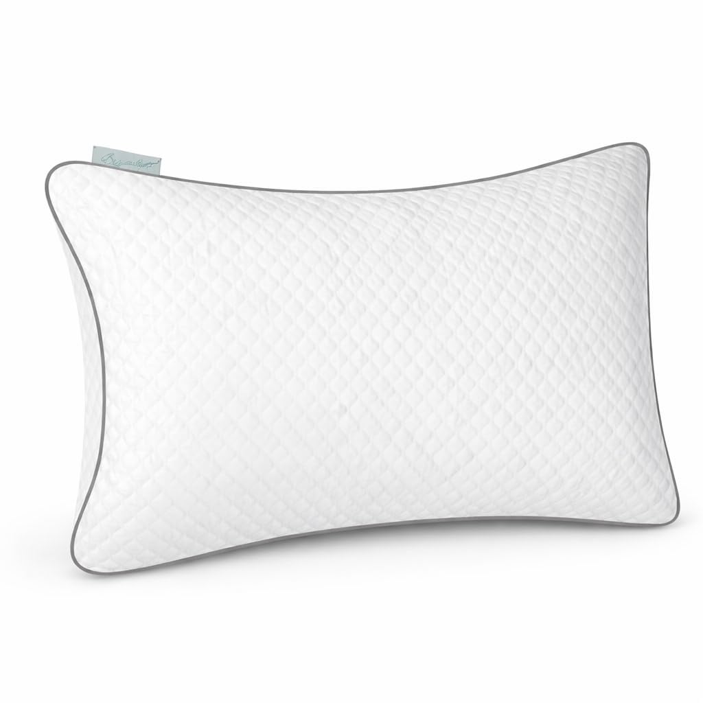 Aamira White Shredded Cooling Memory Foam Bed Pillow 70X45cm, Orthopaedic Neck & Shoulder Support, Hypoallergenic, Adjustable Height, Removable Washable Bamboo Cover, Ideal For Stomach, Back & Side Sleepers