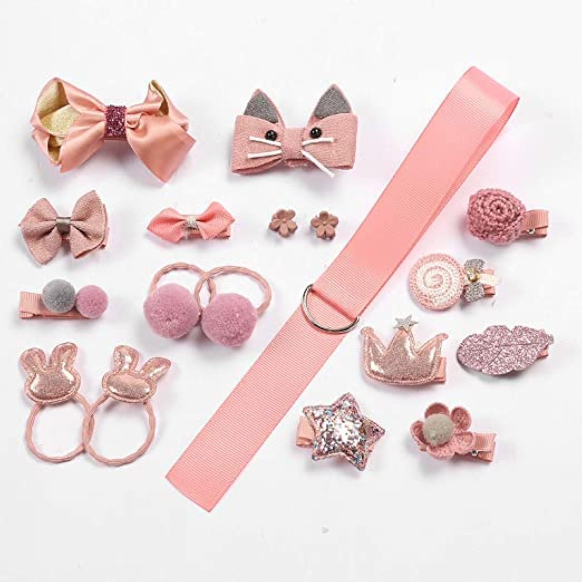 18pc Hair Accessories Combo Set, Clips & Ponytail Holders