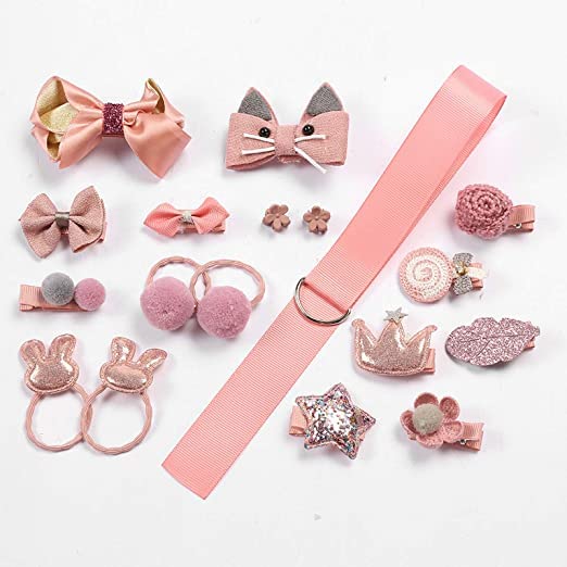 18pc Hair Accessories Combo Set, Clips & Ponytail Holders