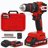 Parafusadeira Furadeira Profissional 21V Brushless AMG-PR04 Maleta Acessórios 2 Baterias Torque 55Nm Mandril 13mm Sem Fio Bivolt