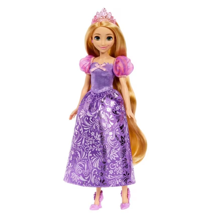Mattel Disney Princess Style Stories Rapunzel - Muñeca de moda con vestido extraíble, tiara y aretes, inspirada en Enredados de Disney