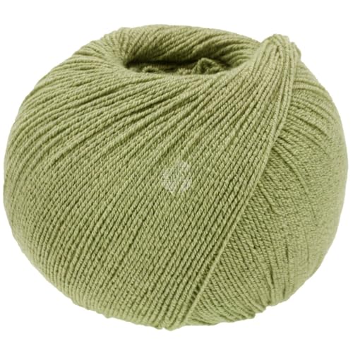 LANA GROSSA Meilenweit Cotton Bamboo | 4-fädiger Bambus Klassiker, waschmaschinenfest | Handstrickgarn aus 40% Baumwolle, 25% Schurwolle, Viskose | 100g Wolle zum Stricken & Häkeln | 420m Garn FB39