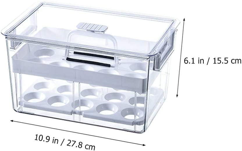 Cabilock Refrigerator Organizer Bin Fridge Egg Container Clear Storage Airtight Preservation