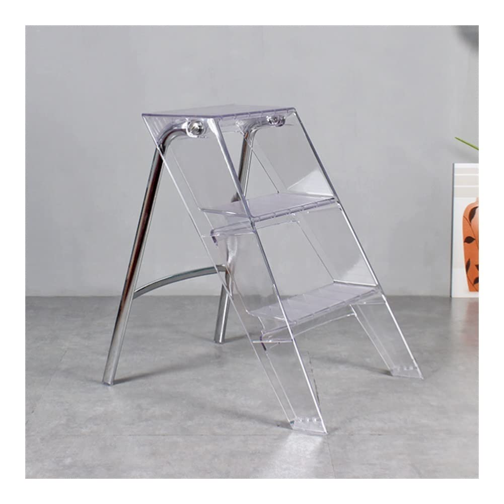 Échelle pliante anti-chute en acrylique : l'escabeau stable à large plateforme sécurisée