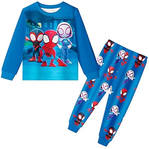 BERHANGO Spiderman Pyjamas Boys Miles Morales Nightwear Cartoon Pjs Set Sleepwear 3-10 Years Cover